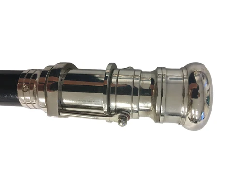 Uniek: wandelstok met verrekijker chrome-nikkel in het handvat!!