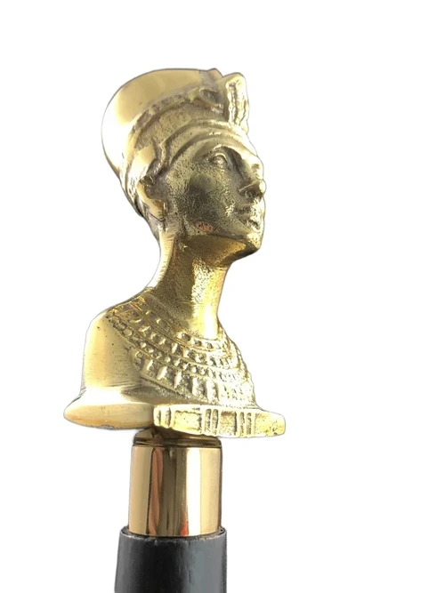 Wandelstok, met messing hoofd van een Pharaoh.