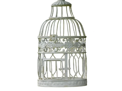 Set van 2 Vogelkooien - Rond - Vintage White