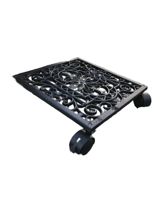 Plant trolley - planten trolley, gietijzer zwart