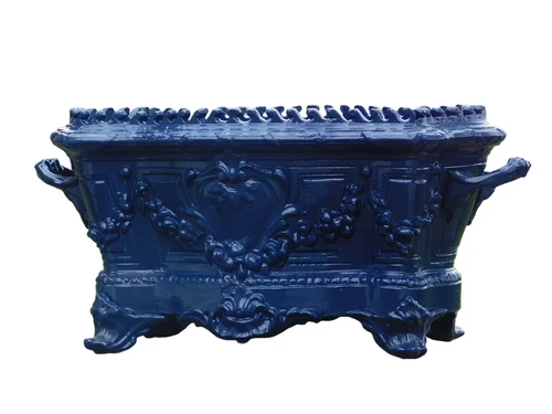 Art Nouveau planter - 55 cm - Aluminium - Dark Blue