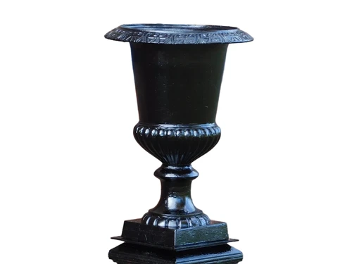 Sturdy garden vase - black - cast iron