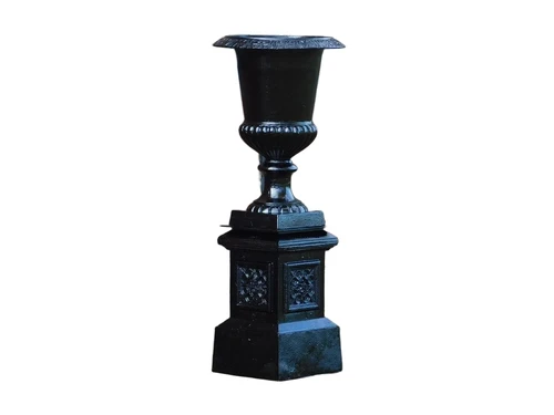 Sturdy garden vase - black - cast iron