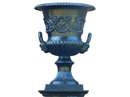 Large Garden Vase - Cast iron - Black - Detailed