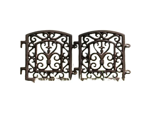 Perk fence cast iron - linkable - dark brown
