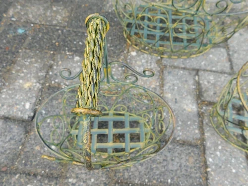 Satz von 3 eleganten Vintage Blumenkörben - Metall