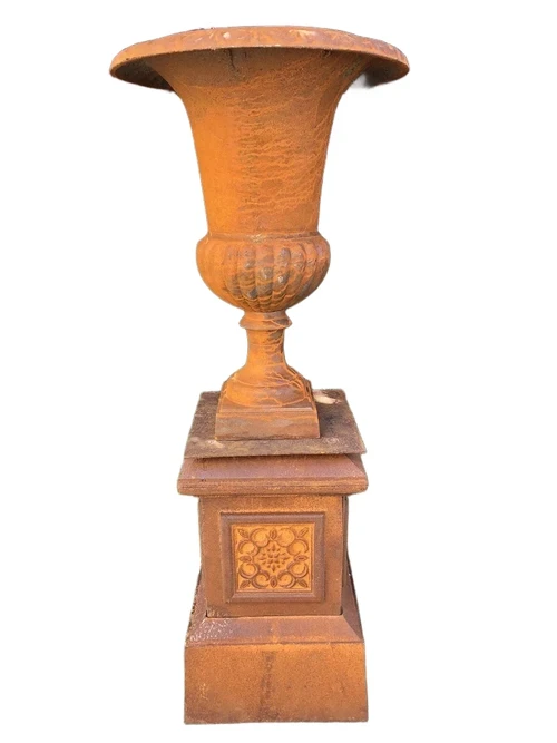 Classic Garden Urn - Cast Iron - 63 cm High - Rust Finish