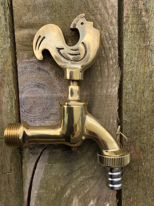 Waterkraan met haan voor tuin fonteinen, messing