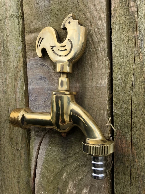 Waterkraan met haan voor tuin fonteinen, messing