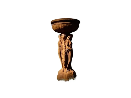Statue and garden vase ‘Three Women’ with bowl - 85 cm - all stone - oxide