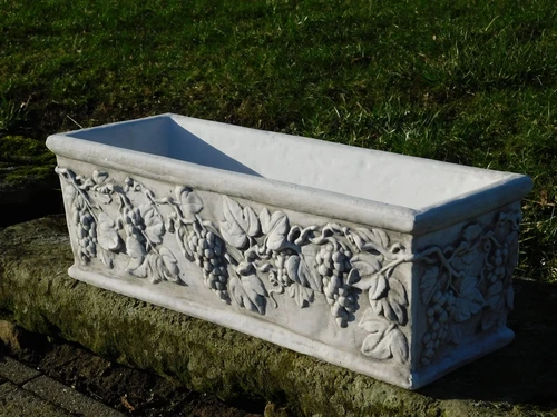 Flower box with bunches of grapes - 70 cm - Stone
