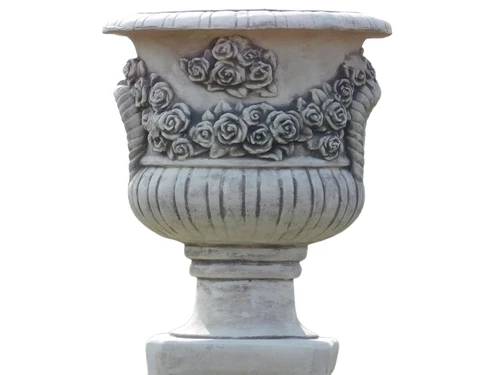 Bloempot met Rozen - 50 cm - Steen