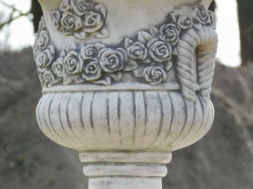 Bloempot met Rozen - 50 cm - Steen