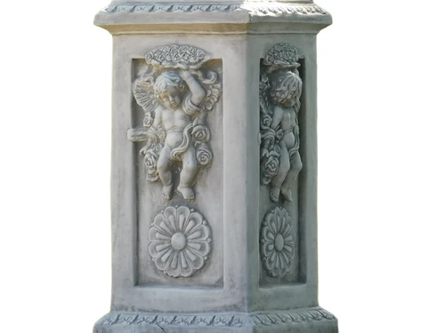 Flower Pot on Pedestal with Angels - 108 cm - Stone