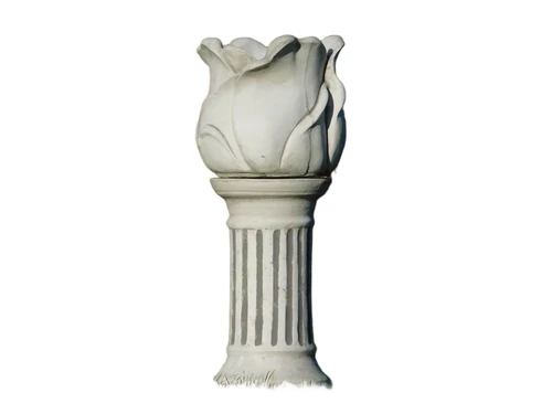 Flowerpot Tulip on Pedestal - 95 cm - Stone