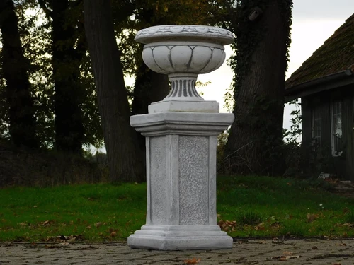 Elegant Flower Pot on Pedestal - 83 cm - Stone
