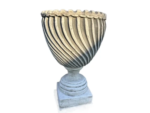 Garden vase - Flower pot with ornamental motif - Large - Stone