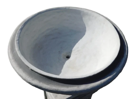 Garden Vase with Leaves - Round - Stone