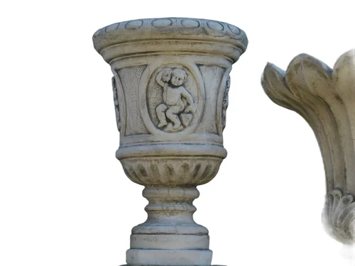 Garden Vase with Angels - 65 cm - Stone