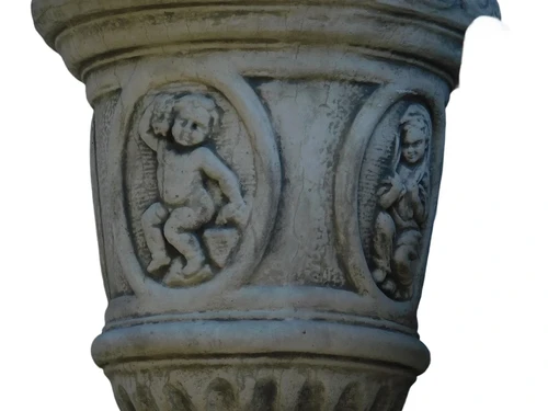 Garden Vase with Angels - 65 cm - Stone