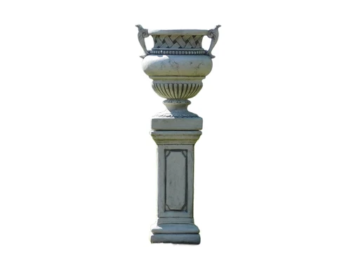Garden Vase with Ears on Pedestal - 110 cm - Stone