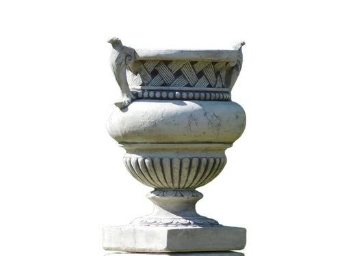 Garden Vase with Ears on Pedestal - 110 cm - Stone