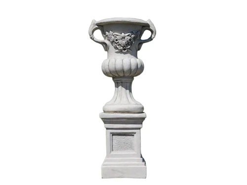 Garden Vase with Ears on Pedestal - 153 cm - Stone