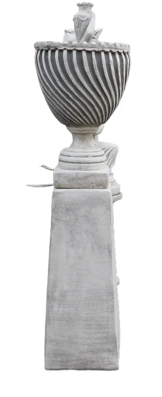 Garden Vase on Pedestal - 155 cm - Solid Stone