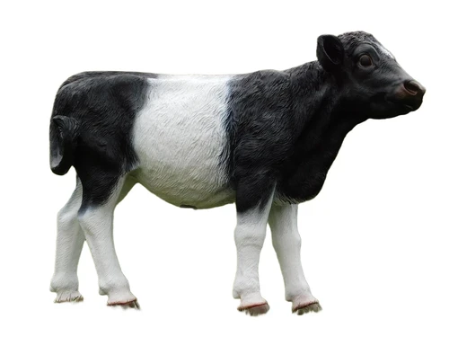 Statue Calf - 105 cm - Black and white - Polystone