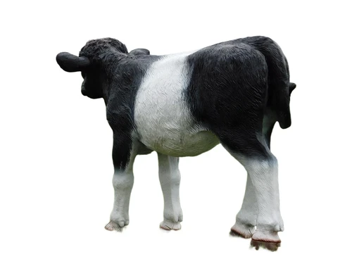 Statue Calf - 105 cm - Black and white - Polystone