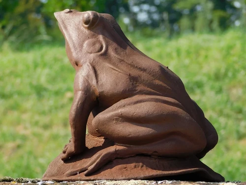 Statue Frosch - Oxid - Gusseisen