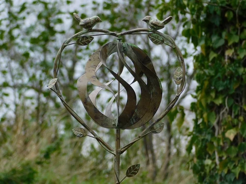 Garden Stake Spinner with Birds - 150 cm - Metal