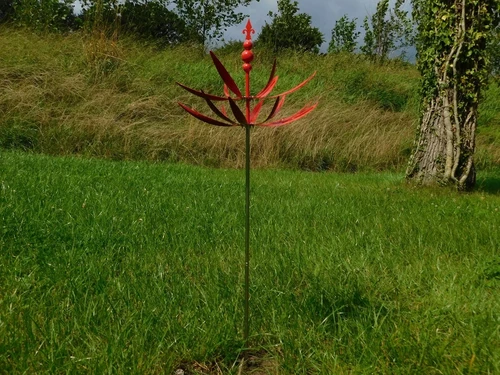 Garden Stake Windspinner - 80 cm - Red - Metal