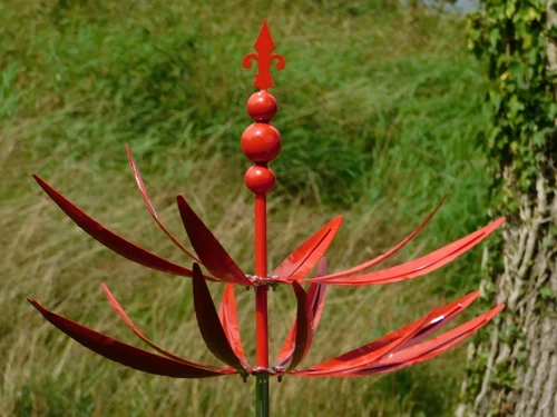 Garden Stake Windspinner - 80 cm - Red - Metal