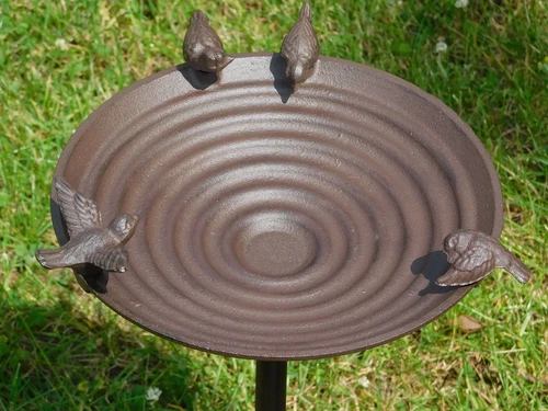 Vogelbad met 4 Vogeltjes - 60 cm - Gietijzer