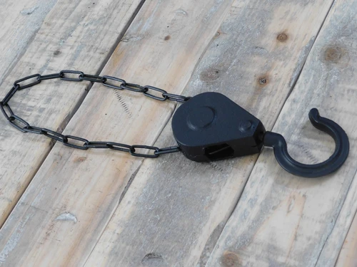Decorative flower pot holder as a winch, hook with style, hanging as an antique