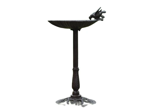 Fors Bird Bath on Stand - Cast iron - Brown