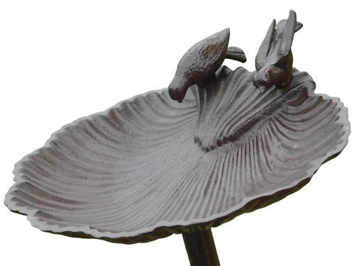 Fors Bird Bath on Stand - Cast iron - Brown