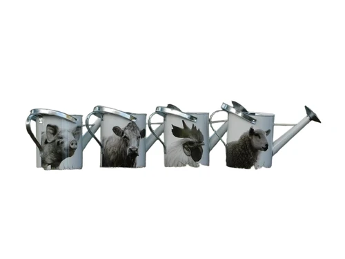 Watering can farm animals - various variations - zinc
