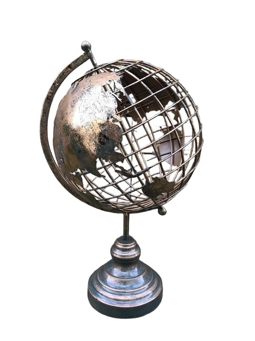 Metal globe, gold/black look, beautiful decorative item, Last one!