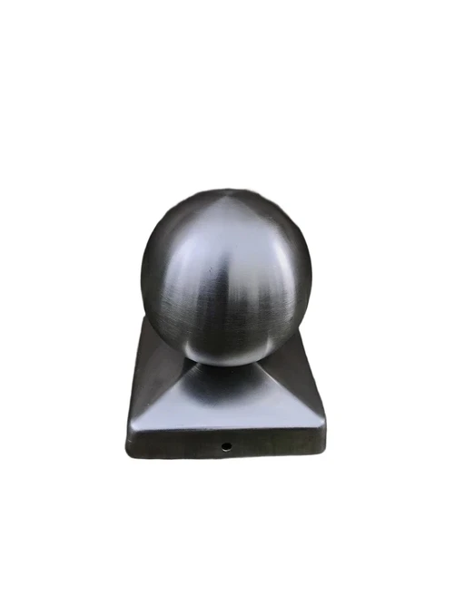 Paal cover, RVS, met bol, 9,1 cm x 9,1 cm