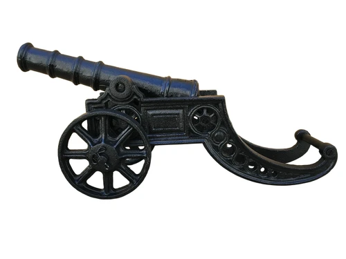 Prachtig decoratief kanon, gietijzer zwart .