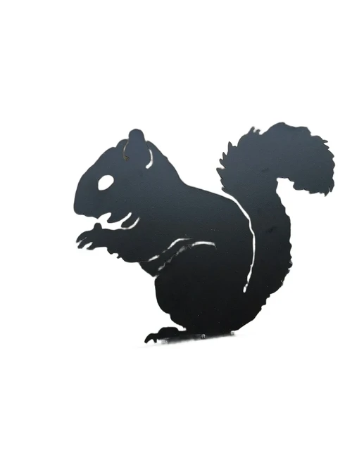 Prachtig silhouette van een eekhoorn, mat zwart metaal