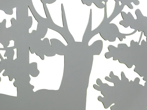 Privacy Screen with Deer Design - Black - 187 cm High - with Garden Sticks