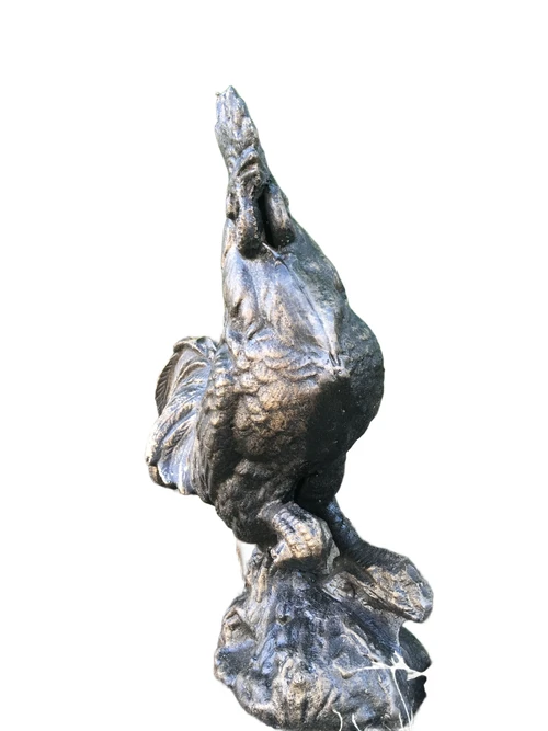 Sculptuur Haan metaal, bronskleur