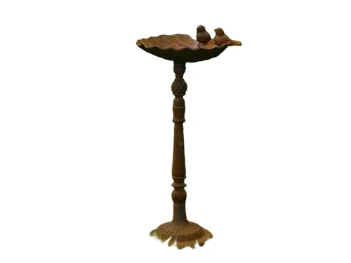 Staand Vogelbad met Vogeltjes - Schelp - Gietijzer