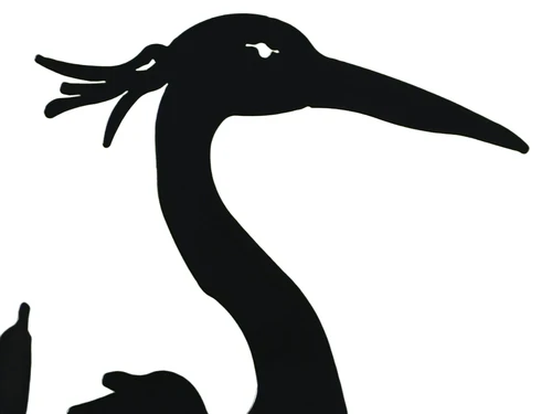 Garden Stick Heron Silhouette - 112 cm - Matt Black