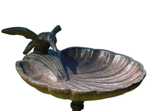 Garden Stick Bird Bath - Cast Iron - Incl. Birdie