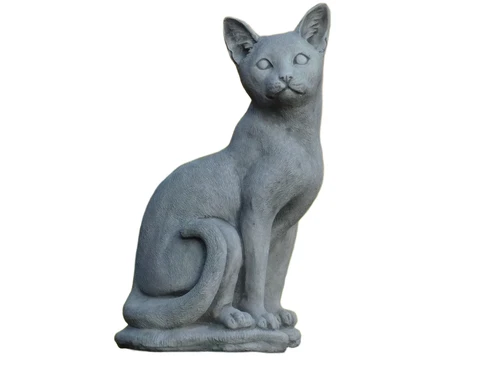 Sitting Cat - Stone - 40 cm - Garden Statue