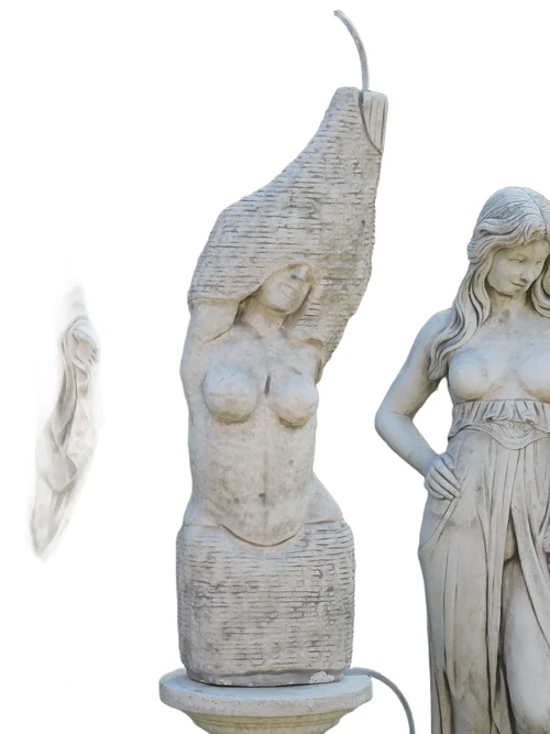 Bare Woman Water Spout - 105 cm - Stone